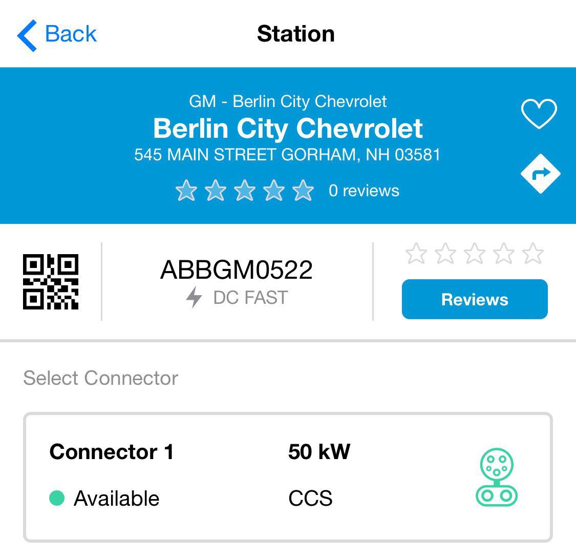 Berlin City Chevrolet Gorham, NH EV Station