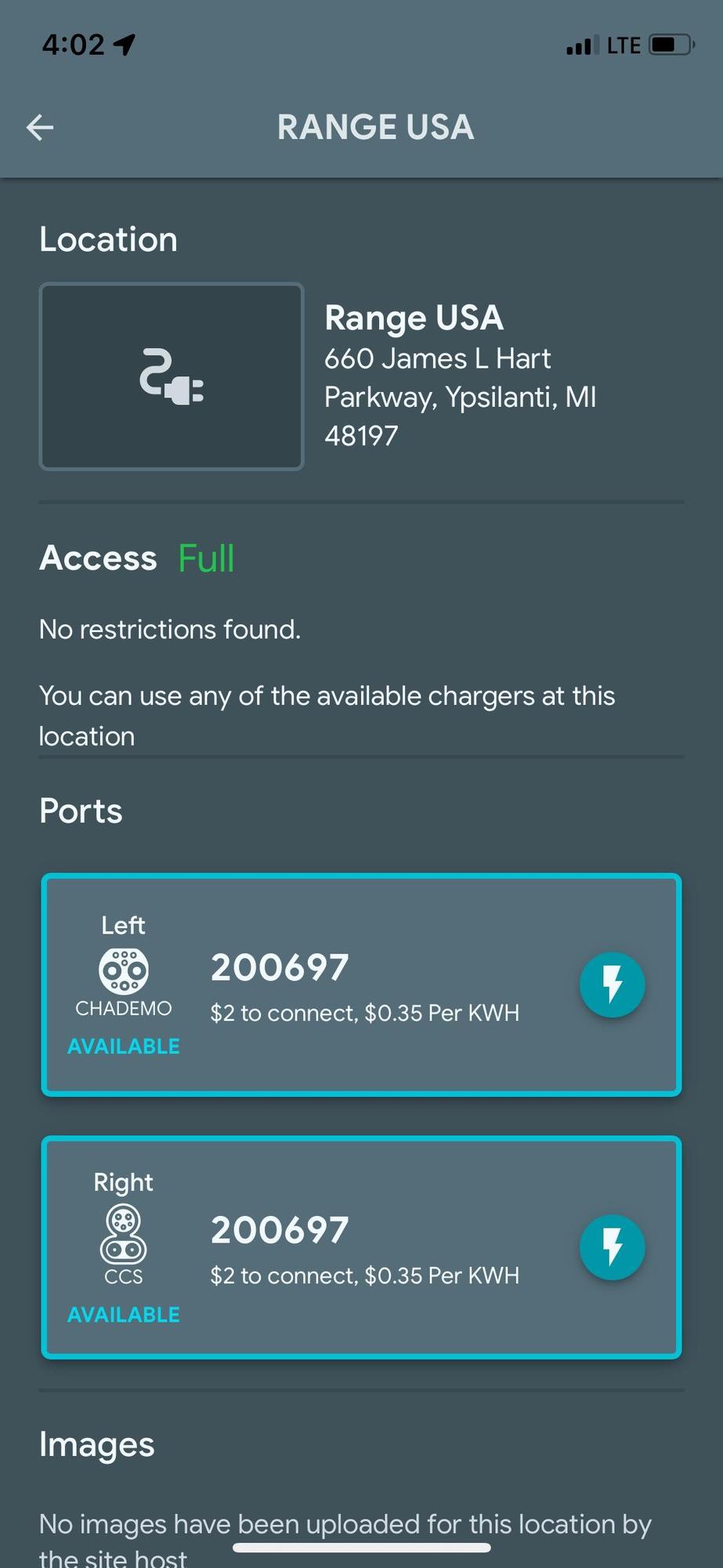 Range USA Ypsilanti, MI EV Station