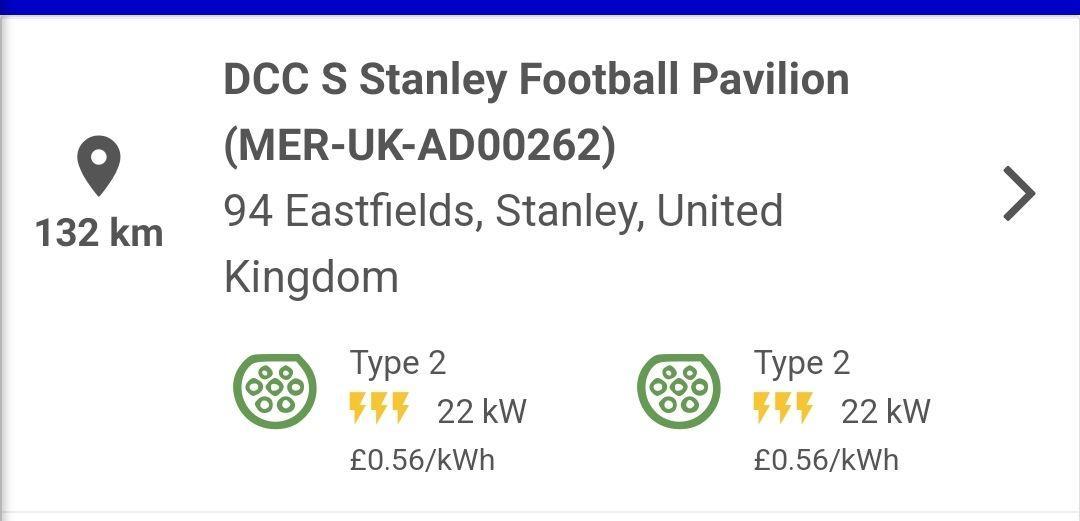 Beamish Football Centre 94 Eastfields, Stanley DH9 7DN, UK EV Station