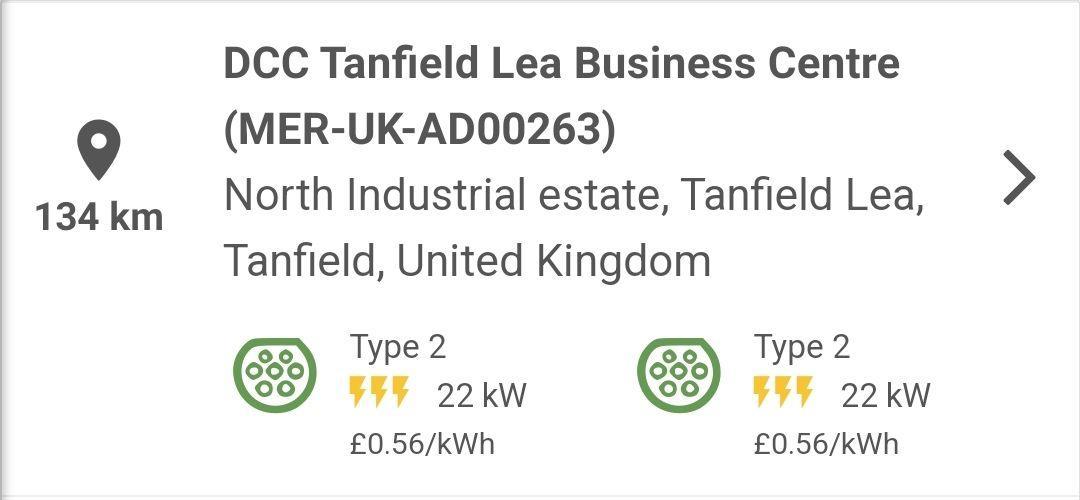 Tanfield Lea Business Centre Tanfield Lea, England EV Station