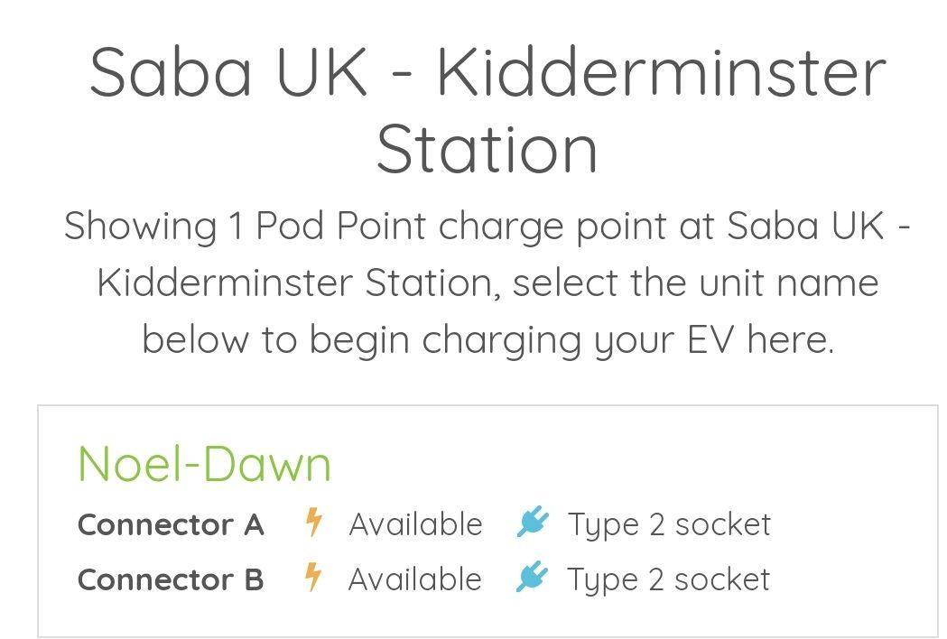 Kidderminster Station Kidderminster , DY10 1QZ, UK EV Station