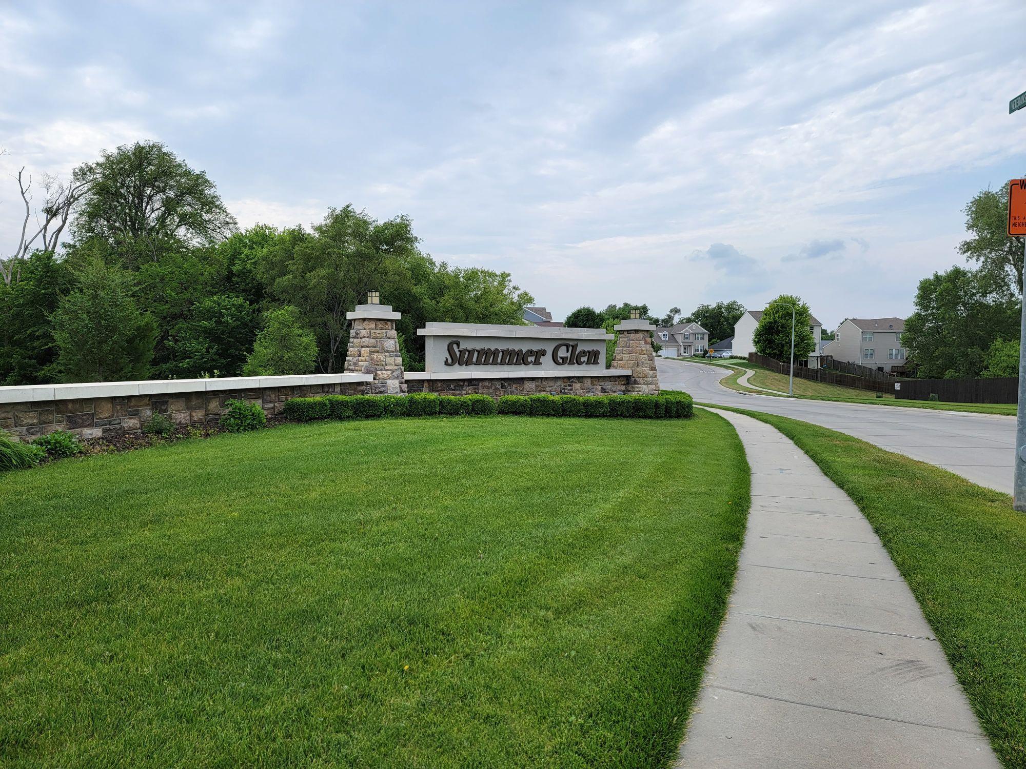 Summer Glen Neighborhood Sign Douglas, NE EV Station