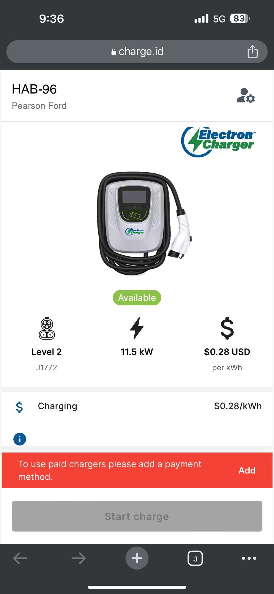 Pearson Ford North Zionsville, IN EV Station