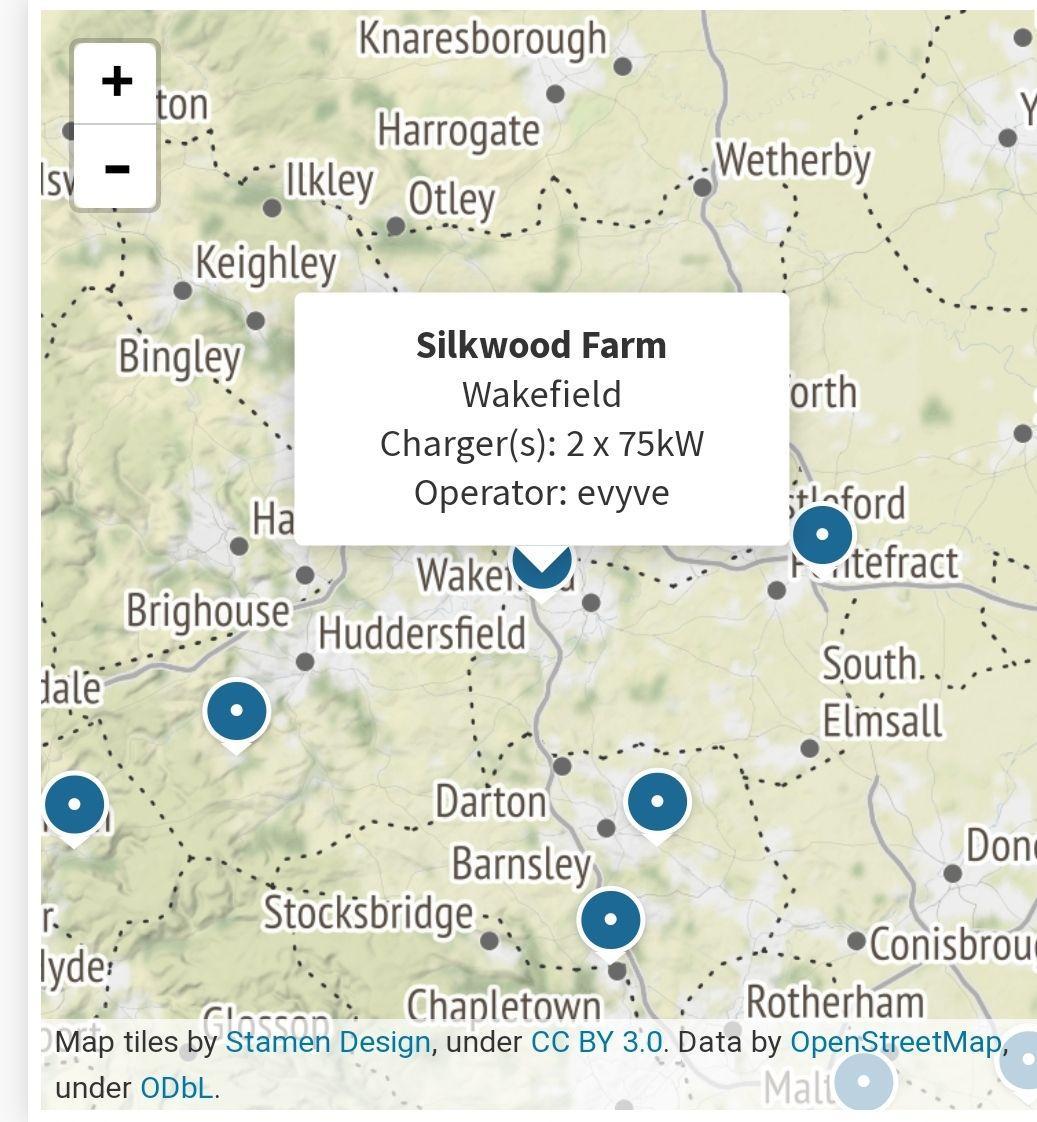 Silkwood Farm Pub & Restaurant Wakefield, England EV Station