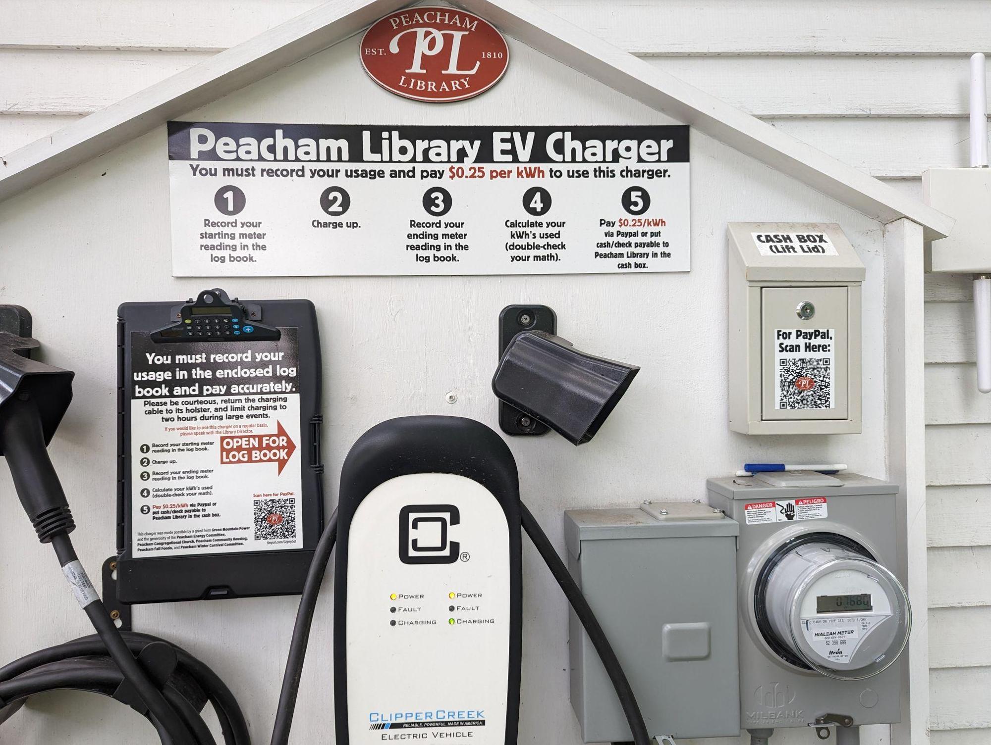 Peacham Library Peacham, VT EV Station