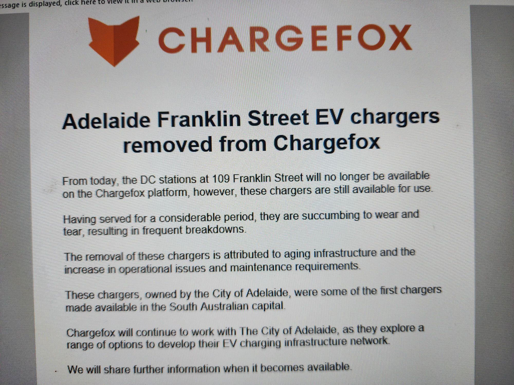 Franklin St Car Park Adelaide, SA EV Station