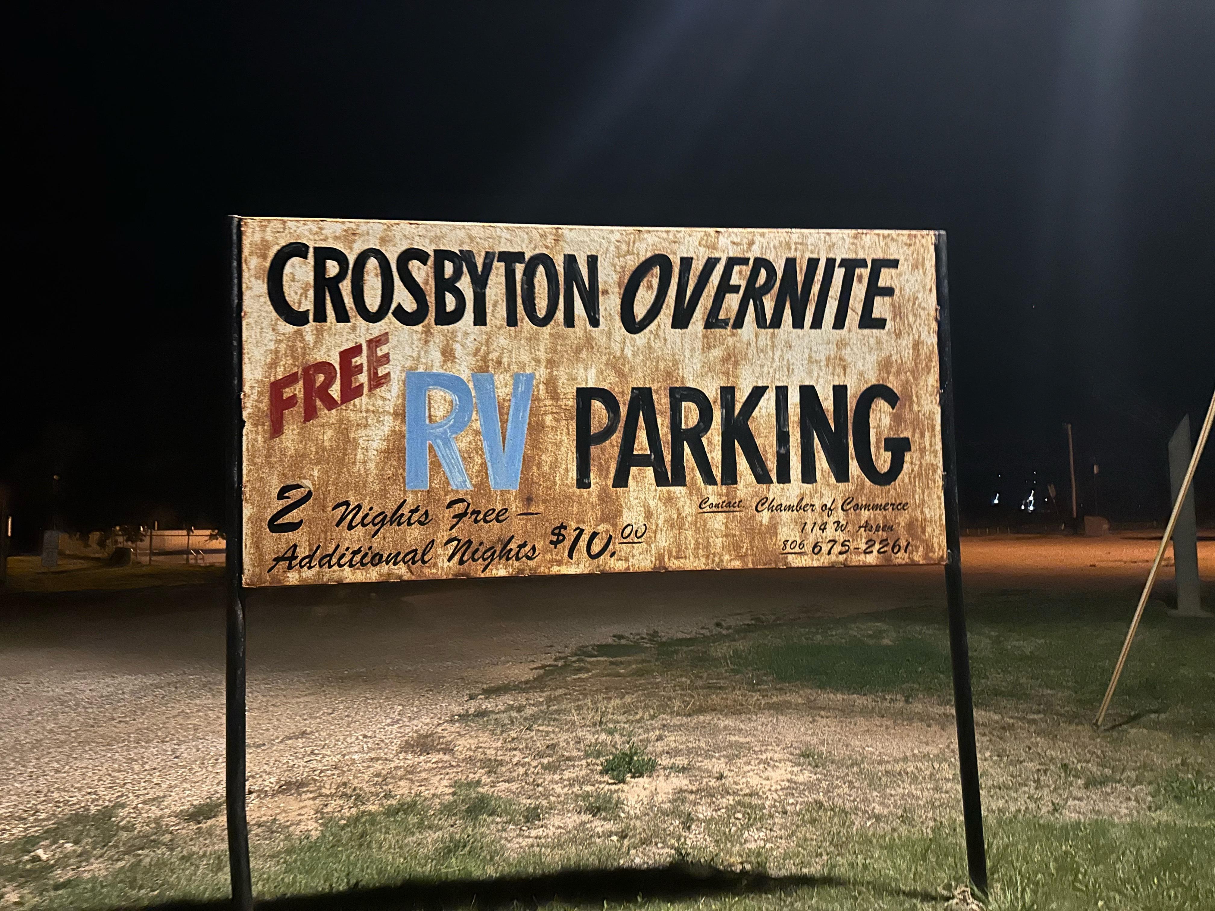 Crosby City RV Park Crosbyton, TX EV Station