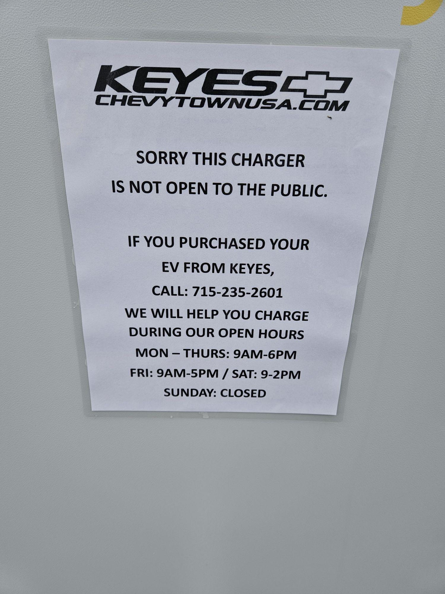 Keyes Chevrolet Menomonie, WI EV Station