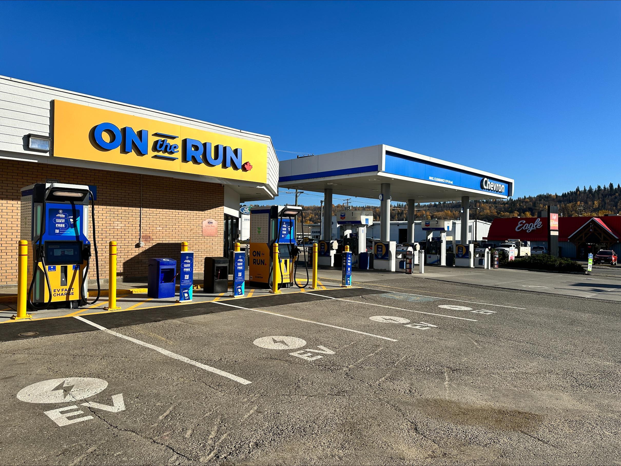 On the Run Convenience Store Quesnel, BC EV Station