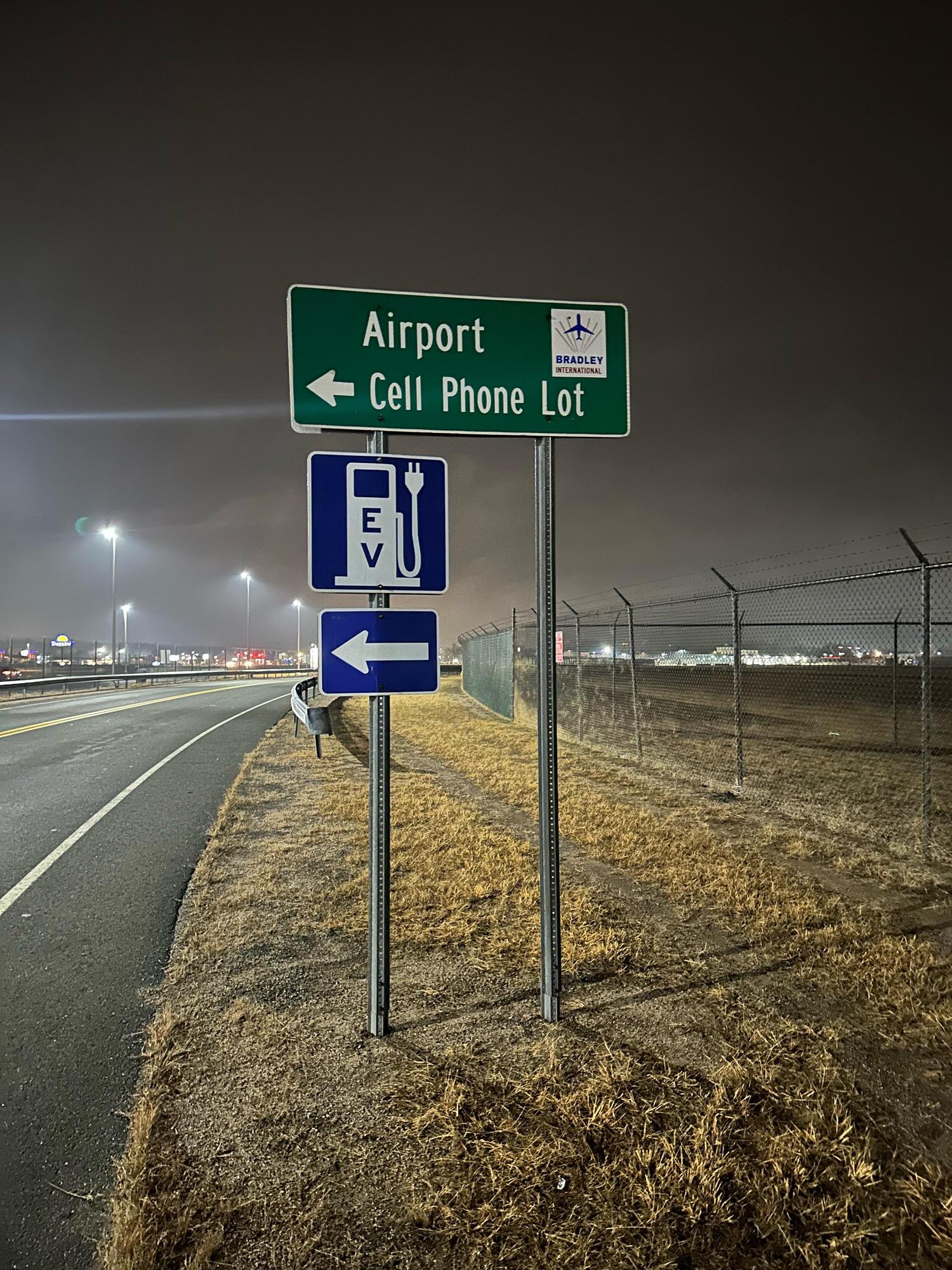 Bradley International Airport Cell Phone Lot Windsor Locks, CT EV