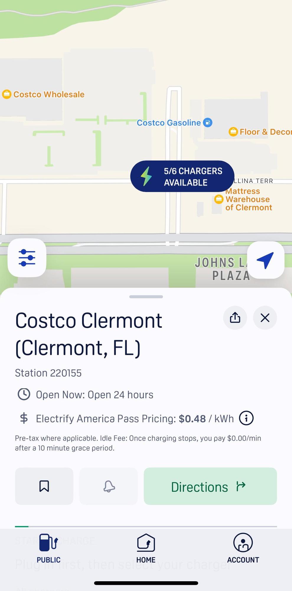 Costco Clermont Clermont, FL EV Station