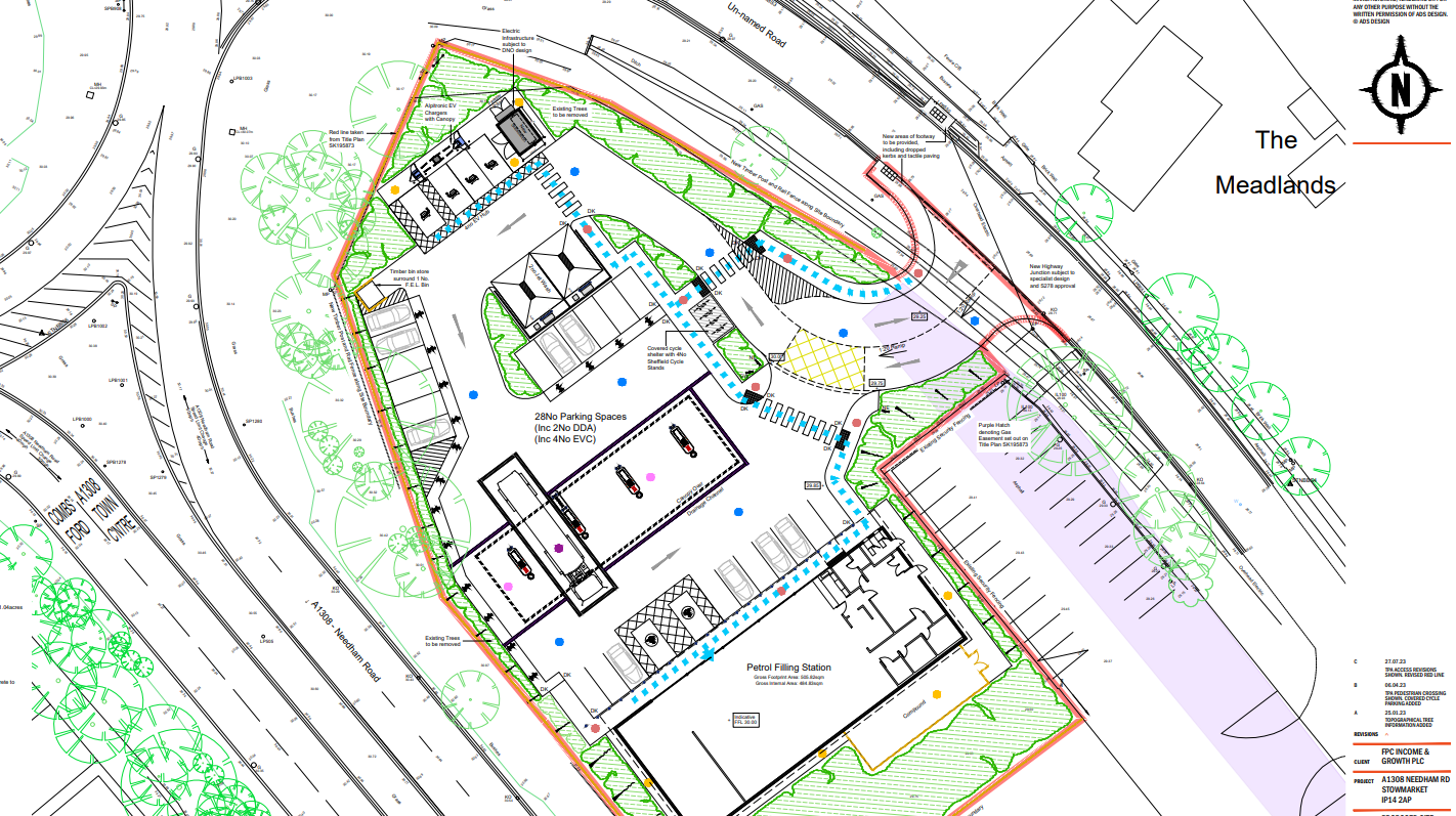 Land Needham Rd Soon) Needham Rd , Stowmarket , IP14 2AJ ,UK EV Station