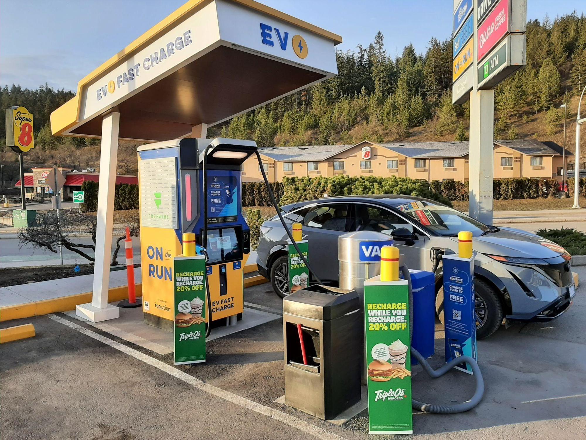 On the Run Convenience Store Kamloops, BC EV Station