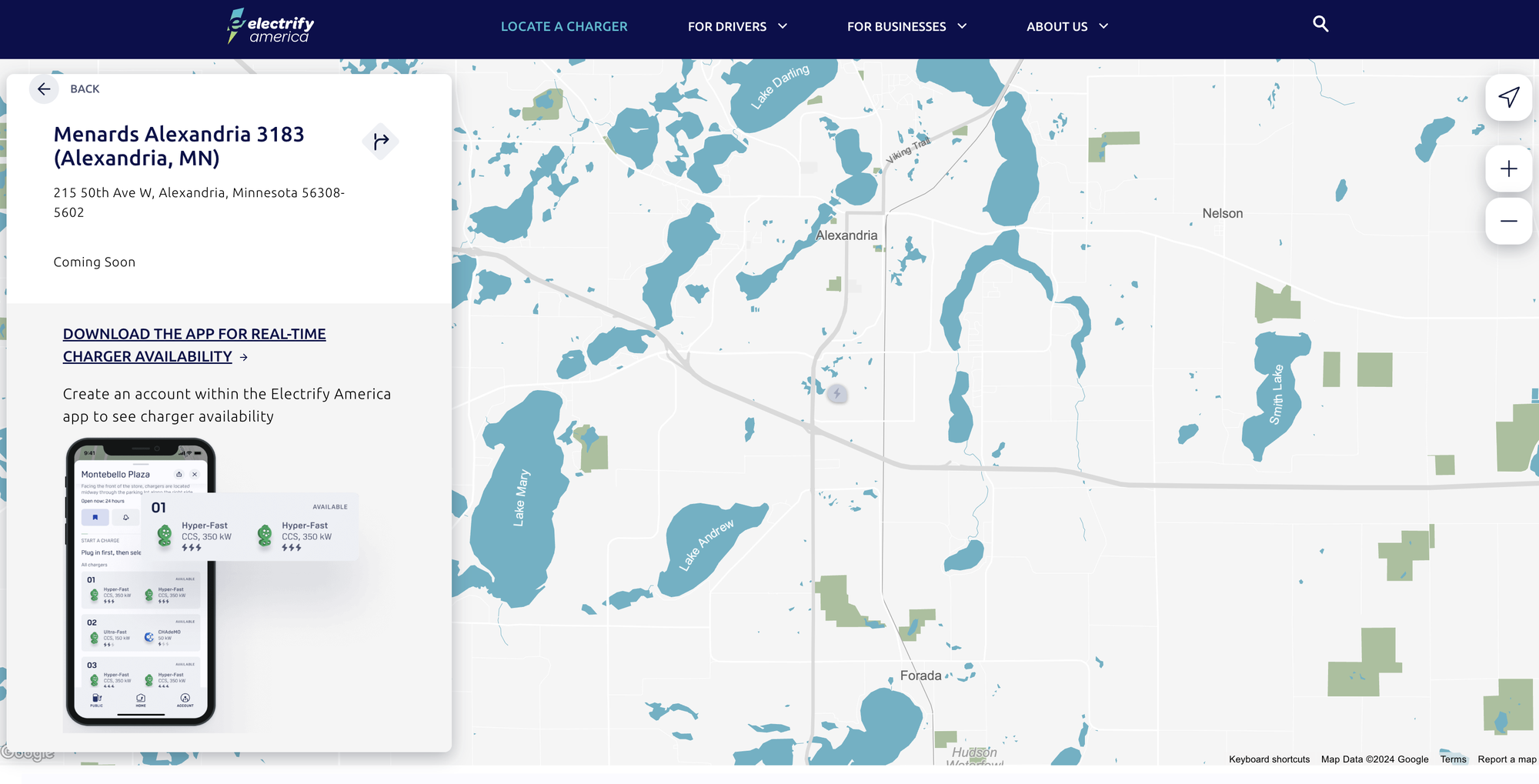 Menards Alexandria Soon) Alexandria, MN EV Station