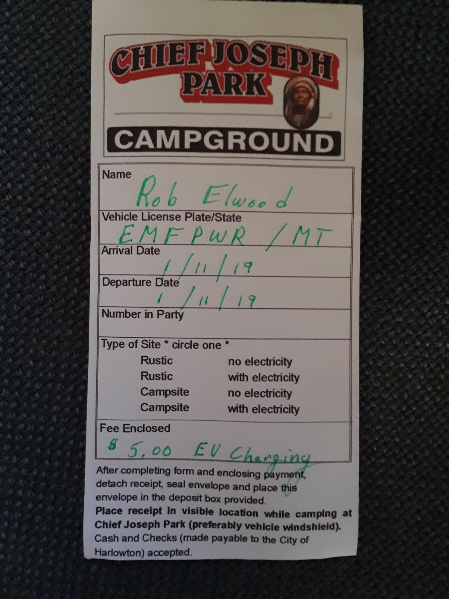 Chief Joseph Park Campground Harlowton, MT EV Station