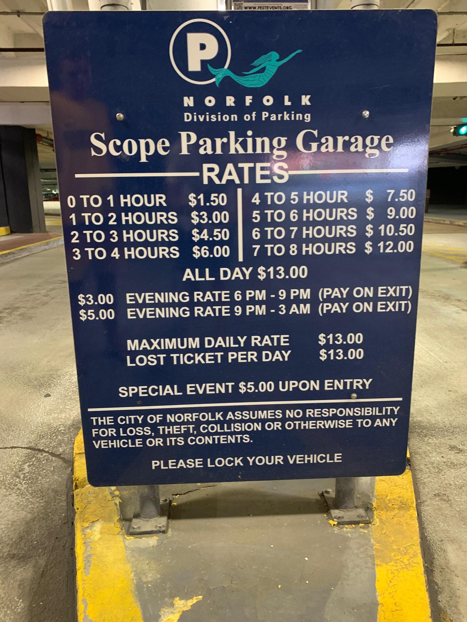 Scope Parking Garage Norfolk, VA EV Station
