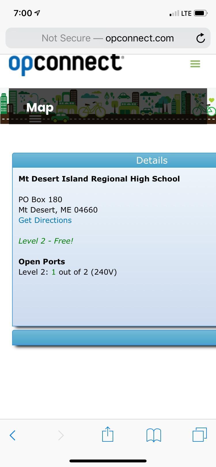 Mt Desert Island Regional High School Bar Harbor, ME EV Station
