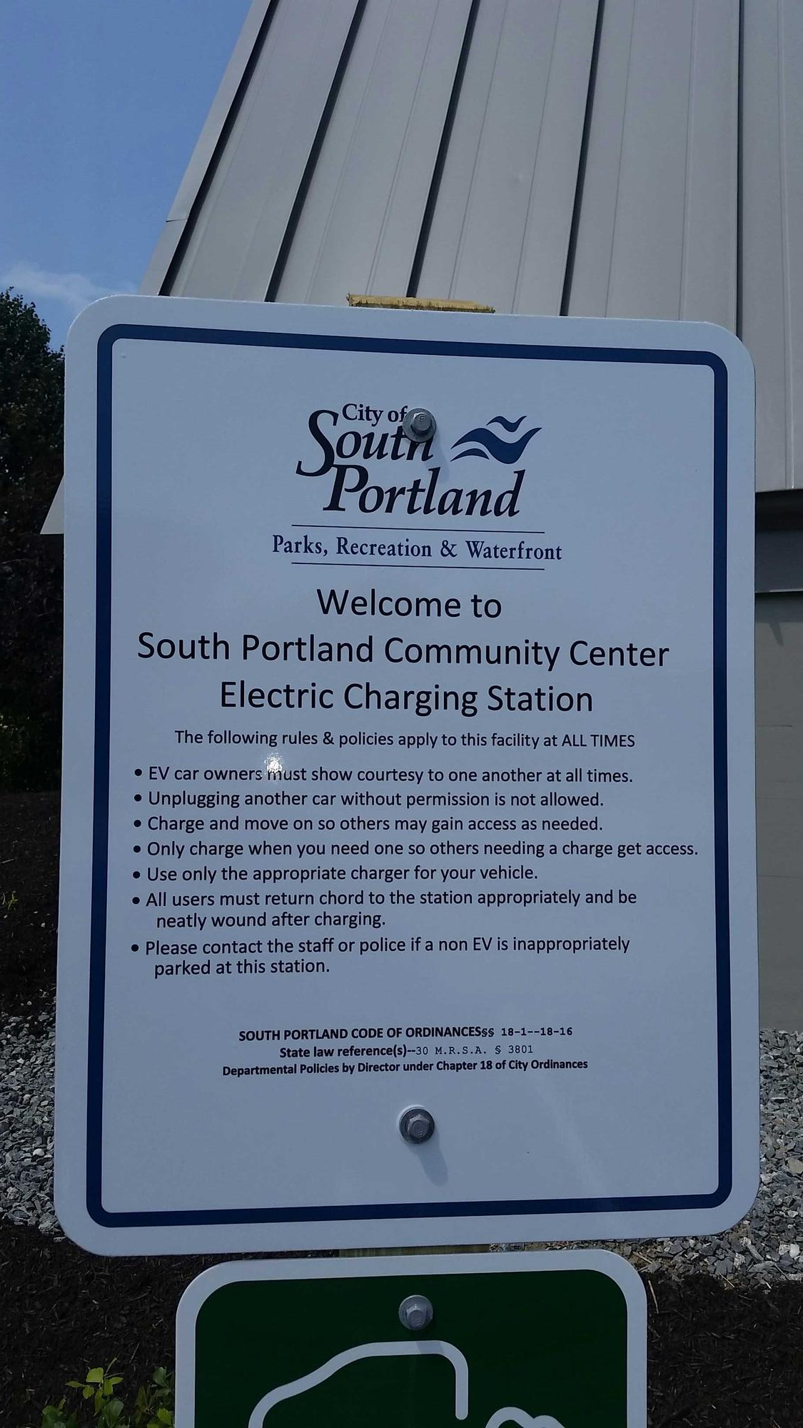 South Portland Community Center South Portland, ME EV Station