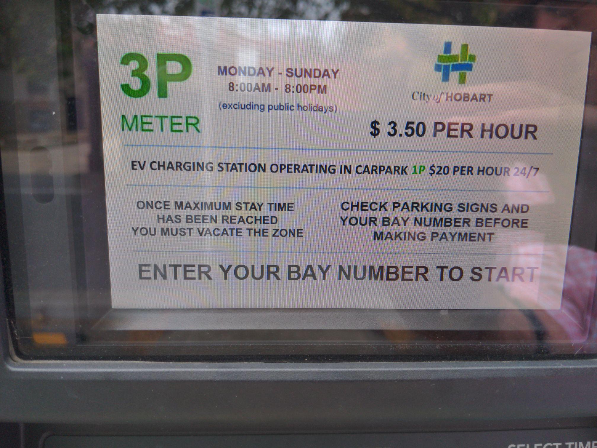 Dunn Place Car Park Hobart, TAS EV Station