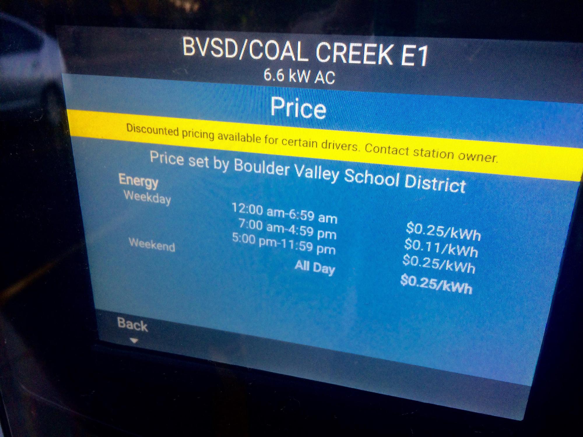 Coal Creek Elementary Louisville, CO EV Station