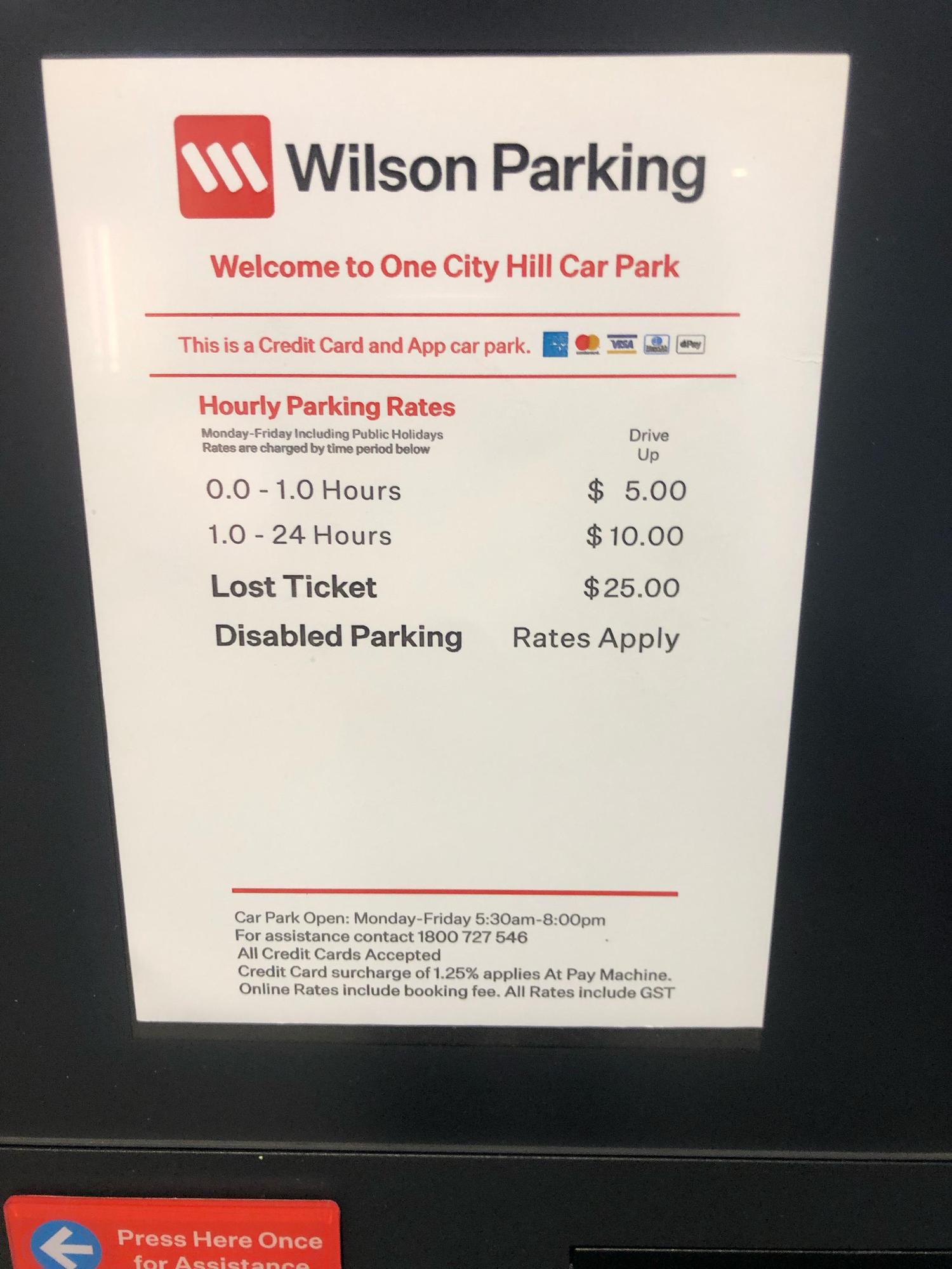 One City Hill Wilson Parking Canberra,